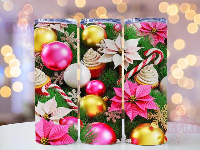 Pink Candy Cane Christmas Tumbler, Candy Cane Design, Holiday Tumbler, 20Oz Wrap Design, Christmas Sublimation, Pink Holiday Art, Cute Christmas Theme Sublimation SvggirlplusArt 