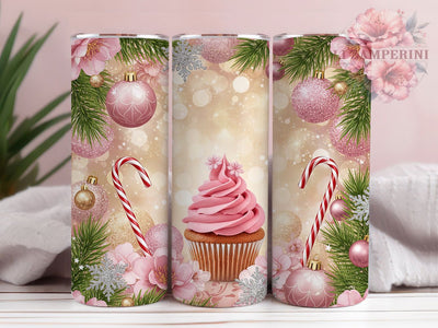 Pink Candy Cane Christmas Tumbler, Candy Cane Wrap, Holiday Mug Design, Sublimation Wrap, Festive Drinkware, Cute Winter Gift, Sparkly Christmas Cup Sublimation Li Zamperini 