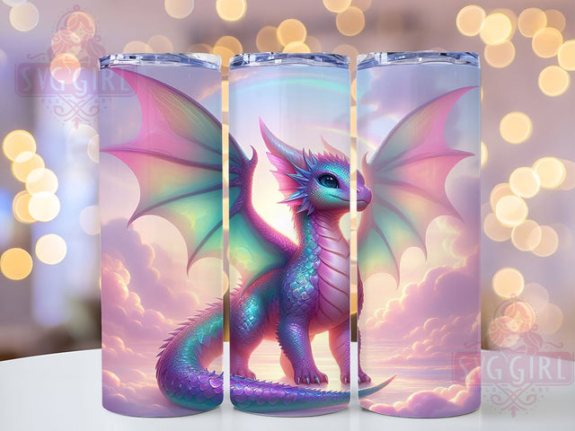 Pink Candy Dragon Tumbler, Cute Dragon Tumbler, 20Oz Sublimation, Candy Theme Dragon, Pink Fantasy Printable, Sweet Dragon Design, Kawaii Dragon Wrap Sublimation SvggirlplusArt 