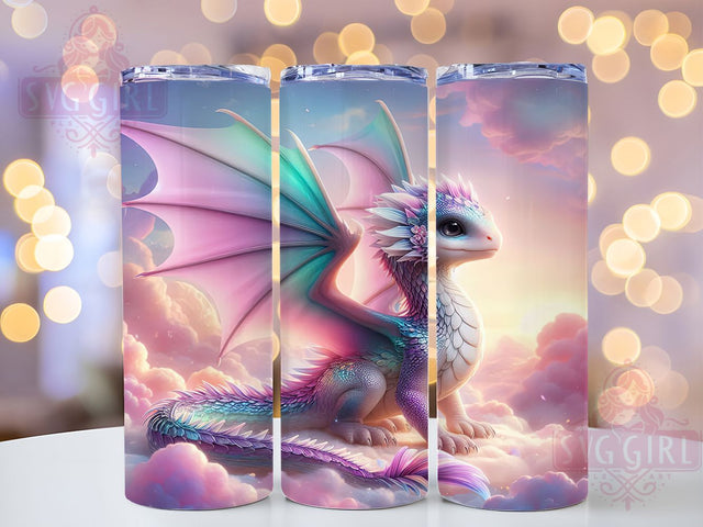 Pink Candy Dragon Tumbler, Cute Dragon Tumbler, 20Oz Sublimation, Candy Theme Dragon, Pink Fantasy Printable, Sweet Dragon Design, Kawaii Dragon Wrap Sublimation SvggirlplusArt 