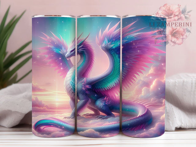 Pink Candy Pastel Dragon Tumbler, Magical Pink Dragon Wrap, Fantasy Sublimation PNG, Cute Pastel Dragon Design, 20oz Tumbler Sublimation, Enchanted Candy Aesthetic, Whimsical Fantasy Creature Sublimation Li Zamperini 