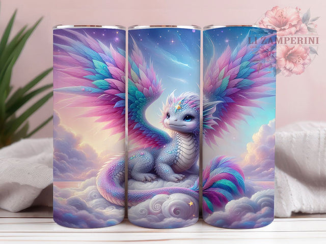 Pink Candy Pastel Dragon Tumbler, Magical Pink Dragon Wrap, Fantasy Sublimation PNG, Cute Pastel Dragon Design, 20oz Tumbler Sublimation, Enchanted Candy Aesthetic, Whimsical Fantasy Creature Sublimation Li Zamperini 