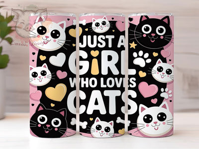 Pink Cat Lover Tumbler, Girl Cat Tumbler, Cute 20oz Wrap, Sublimation Design, Stylish Gift Idea, Fun Cat Wrap, Kitty Lover Tumbler Sublimation Lara' s Designs 