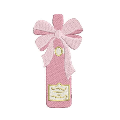 Pink Champagne with Bow Embroidery Design Embroidery/Applique DESIGNS Creatively Embroidery 