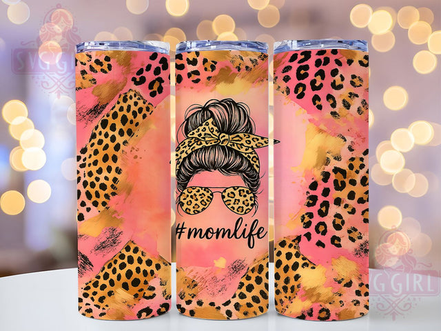 Pink Cheetah Gold Mom Life Tumbler, Gold Mom Life Wrap, Cheetah Print Tumbler, 20oz Sublimation Design, Animal Print Mom Tumbler, Mom Life Tumbler, Pink and Gold Tumbler Wrap Sublimation SvggirlplusArt 
