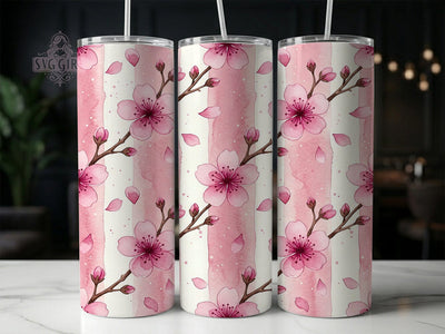 Pink Cherry Blossom 20oz Tumbler, Pink Cherry Blossom, Cherry Blossom Tumbler, Pink Blossom, Blossom Tumbler, 20oz Tumbler, Floral Tumbler, Tumbler Wrap Sublimation SvggirlplusArt 