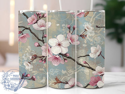 Pink Cherry Blossom 20oz Tumbler Wrap, Pink Floral Design, Seamless Flower Tumbler, 20oz Sublimation Drinkware, Spring Gift for Her, Floral Pattern Tumbler, Cute Cherry Blossom Decor Sublimation ToriDesigns 