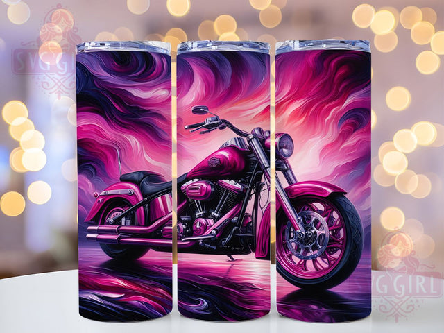 Pink Chopper Lady Biker Tumbler, Female Biker Cup, Pink Bike Design, Women Rider Present, Girl Motorcycle Gift, Feminine Biker Tumbler, Pink Chopper Cup Sublimation SvggirlplusArt 
