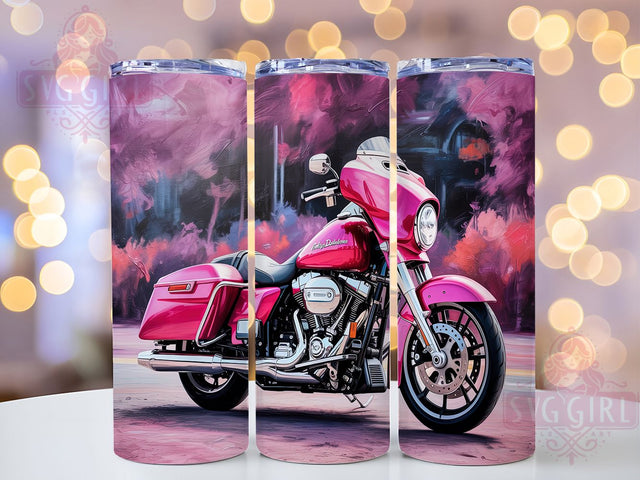 Pink Chopper Lady Biker Tumbler, Female Biker Cup, Pink Bike Design, Women Rider Present, Girl Motorcycle Gift, Feminine Biker Tumbler, Pink Chopper Cup Sublimation SvggirlplusArt 