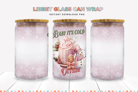 Pink Christmas Baby Its Cold Outside Sublimation Wrap Sublimation BijouBay 