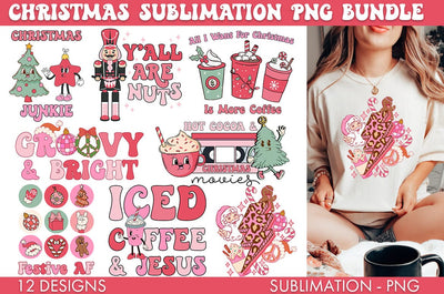 Pink Christmas Bundle PNG Sublimation Sublimation Freeling Design House 