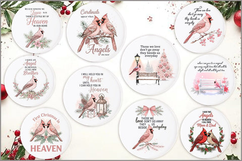 Pink Christmas Cardinal PNG Bundle Sublimation Shetara Begum 