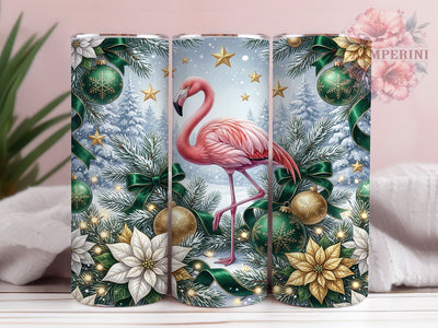 Pink Christmas Flamingo 20oz Tumbler, Pink Christmas, Christmas Flamingo, Flamingo Tumbler, Pink Flamingo, Pink Flamingo PNG, Flamingo Tumbler PNG, 20oz Tumbler Wrap Sublimation Li Zamperini 