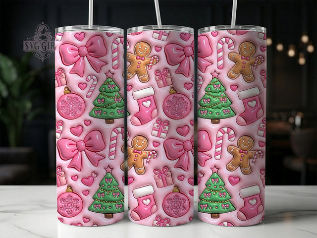 Pink Christmas Gingerbread 20oz Tumbler, Pink Gingerbread, Gingerbread Xmas, Gingerbread Tumbler, Pink Christmas PNG, Gingerbread PNG, Pink Gingerbread PNG, Christmas Tumbler Sublimation SvggirlplusArt 