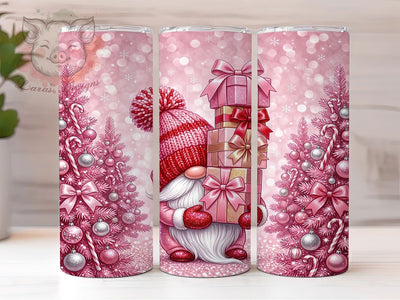 Pink Christmas Gnome 20oz Tumbler, Pink Christmas PNG, Pink Gnome Tumbler, Xmas Skinny Wrap, Cute Festive Gnome, Holiday Tumbler Sub, Pink Xmas Coffee, Winter Gnome Design Sublimation Lara' s Designs 
