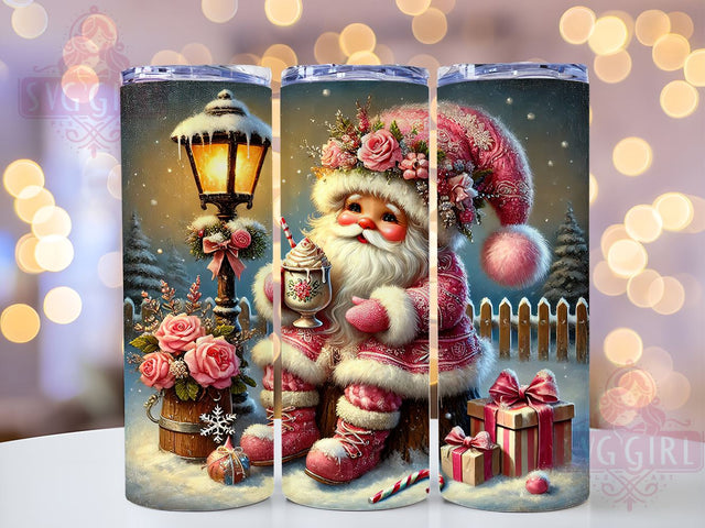 Pink Christmas Gnome 20oz Tumbler Wrap, Pink Gnome Tumbler, Christmas Gnome Design, Holiday Drinkware, 20oz Sublimation, Festive Tumbler Wrap, Cute Gnome Decor, Christmas Gift Sublimation SvggirlplusArt 