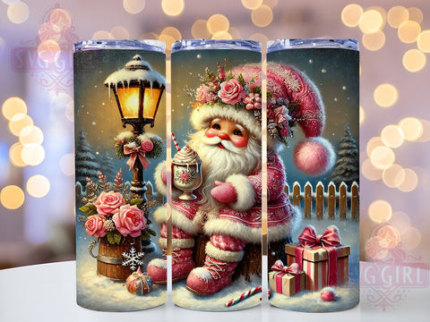 Pink Christmas Gnome 20oz Tumbler Wrap, Pink Gnome Tumbler, Christmas Gnome Design, Holiday Drinkware, 20oz Sublimation, Festive Tumbler Wrap, Cute Gnome Decor, Christmas Gift Sublimation SvggirlplusArt 