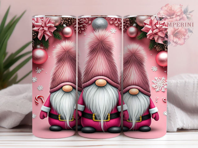 Pink Christmas Gnome Festive Tumbler Wrap, Christmas Gnome Drinkware, 20oz Tumbler Wrap, Sublimation Mug, Holiday Gift, Cute Gnome Decor, Festive Drinkware Sublimation Li Zamperini 