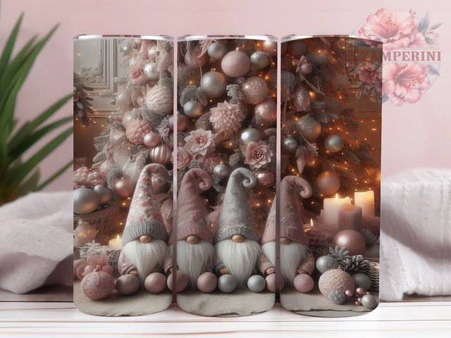 Pink Christmas Gnome Tumbler, Cute Pink Gnome, Holiday Gnome Design, 20Oz Wrap Design, Christmas Sublimation, Pink Winter Art, Festive Gnome Theme Sublimation Li Zamperini 