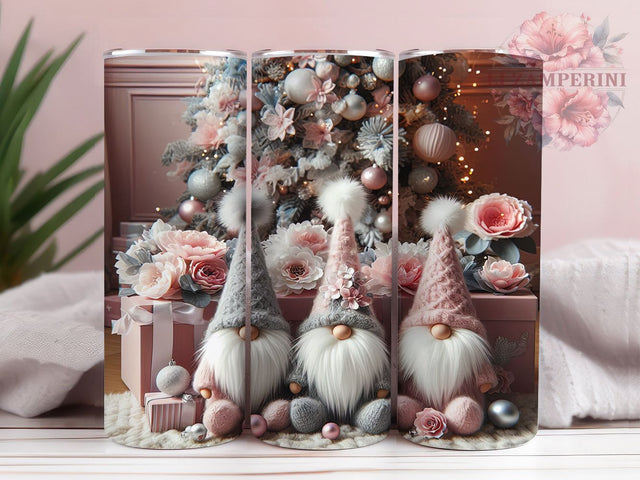 Pink Christmas Gnome Tumbler, Cute Pink Gnome, Holiday Gnome Design, 20Oz Wrap Design, Christmas Sublimation, Pink Winter Art, Festive Gnome Theme Sublimation Li Zamperini 