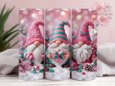 Pink Christmas Gnomes 20oz Tumbler, Pink Christmas Gnome, Christmas Gnomes, Pink Gnome Tumbler, Gnome Tumbler Wrap, 20oz Tumbler Wrap, Pink Christmas PNG, Christmas Gnome PNG Sublimation Li Zamperini 