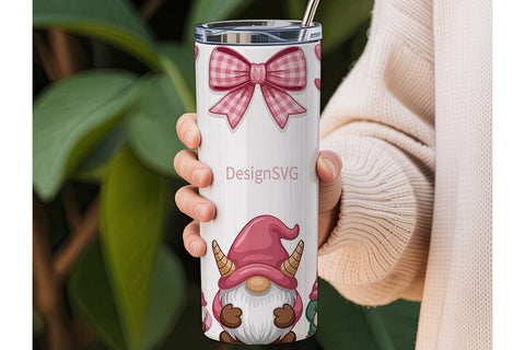 Pink Christmas Gnomes 20oz Tumbler Wrap Sublimation DesignSVG 