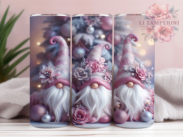 Pink Christmas Gnomes Tumbler, Cute Pink Gnomes, Pink Holiday Design, Christmas Gnome Art, Pastel Christmas, 20oz Tumbler, Sublimation Design Sublimation Li Zamperini 
