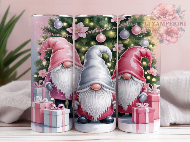 Pink Christmas Gnomes Tumbler, Cute Pink Gnomes, Pink Holiday Design, Christmas Gnome Art, Pastel Christmas, 20oz Tumbler, Sublimation Design Sublimation Li Zamperini 