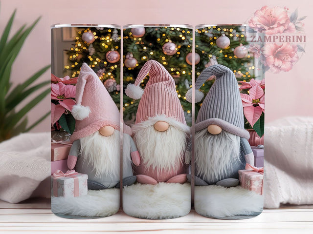 Pink Christmas Gnomes Tumbler, Cute Pink Gnomes, Pink Holiday Design, Christmas Gnome Art, Pastel Christmas, 20oz Tumbler, Sublimation Design Sublimation Li Zamperini 
