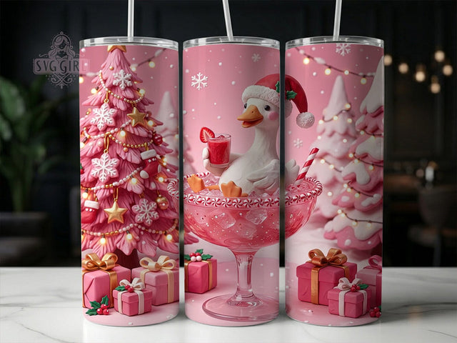 Pink Christmas Goose 20oz Tumbler, Pink Christmas Goose, Christmas Goose, Pink Goose Tumbler, Goose Tumbler Wrap, Christmas Goose PNG, Pink Christmas PNG, 20oz Tumbler Wrap Sublimation SvggirlplusArt 