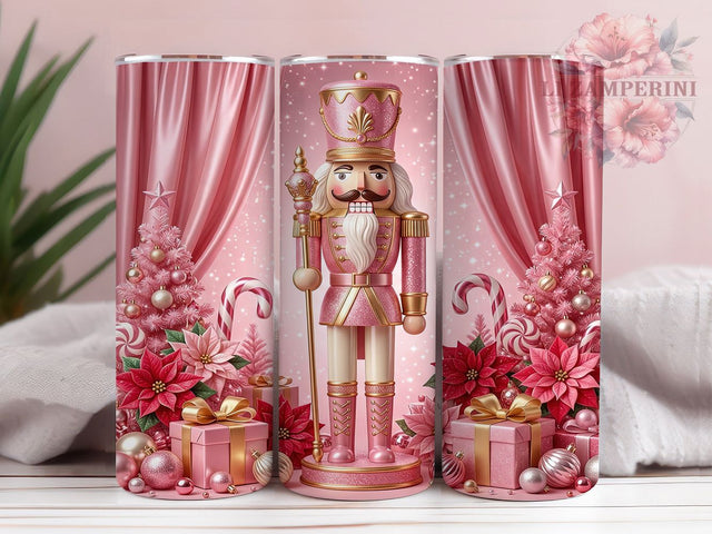 Pink Christmas Nutcracker 20oz Tumbler, Pink Nutcracker PNG, Pink Xmas Tumbler, Nutcracker Wrap, Cute Festive Soldier, Holiday Tumbler Sub, Pink Christmas Sub, Nutcracker Coffee Sublimation Li Zamperini 