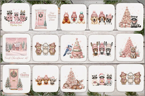 Pink Christmas Ornaments PNG Sublimation Shetara Begum 