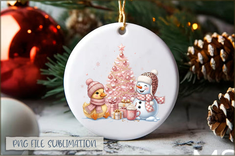 Pink Christmas Ornaments PNG Sublimation Shetara Begum 