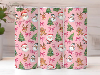 Pink Christmas Pattern 20oz Tumbler, Pink Christmas, Christmas Pattern, Pink Pattern PNG, Pink Christmas PNG, Christmas Tumbler, Pattern Tumbler, 20oz Tumbler Wrap Sublimation Lara' s Designs 