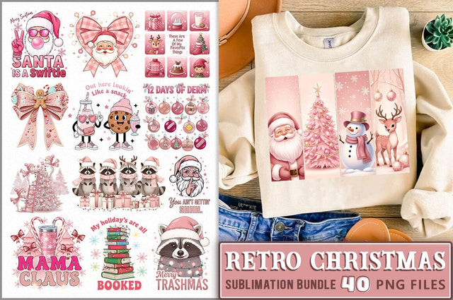 Pink Christmas PNG Bundle Sublimation Shetara Begum 