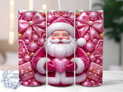 Pink Christmas Santa 20oz Tumbler, Pink Christmas Santa, Pink Santa Tumbler, Christmas Santa, Santa Tumbler Wrap, 20oz Tumbler Wrap, Pink Santa PNG, Christmas Tumbler Sublimation ToriDesigns 