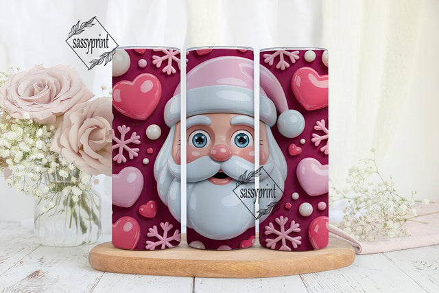 Pink Christmas Santa Tumbler Wrap Sublimation sassyprint 