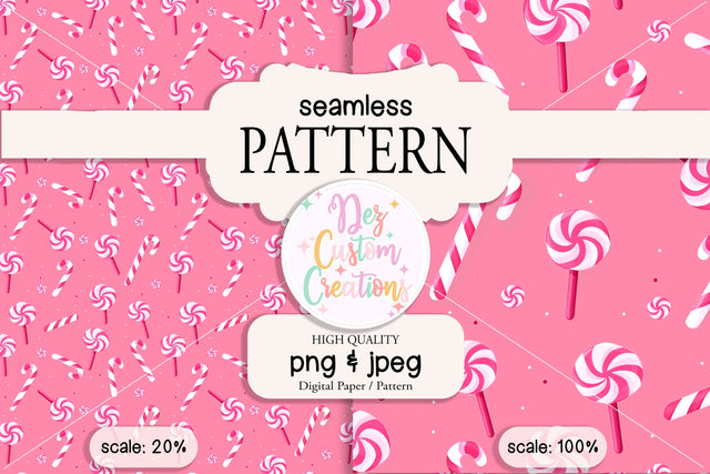 Pink Christmas Seamless Pattern - Digital Paper Digital Pattern Dez Custom Creations 