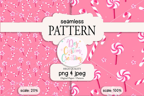 Pink Christmas Seamless Pattern - Digital Paper Digital Pattern Dez Custom Creations 