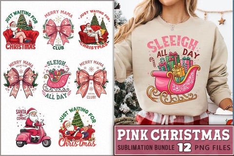 Pink Christmas Sublimation Bundle Sublimation Shetara Begum 