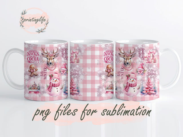 Pink Christmas Sublimation Christmas Santa Sublimation Sublimation Digital Download 11oz Sublimation PrintingLife 