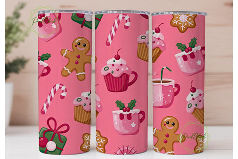 Pink Christmas Sweets 20oz Tumbler Wrap Sublimation PixelChick 