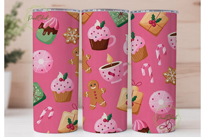 Pink Christmas Sweets 20oz Tumbler Wrap Sublimation PixelChick 