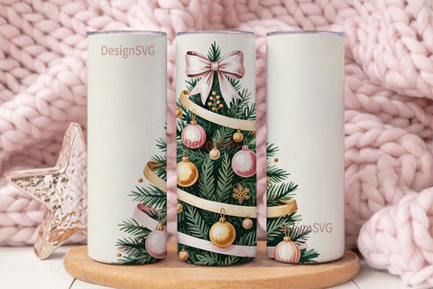 Pink Christmas Tree 20oz Tumbler Design Sublimation DesignSVG 