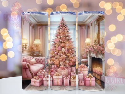 Pink Christmas Tree 20oz Tumbler Wrap Sublimation Design, Straight Tapered Tumbler Wrap, Pink Christmas Tumbler Png, Instant Digital Download Sublimation SvggirlplusArt 