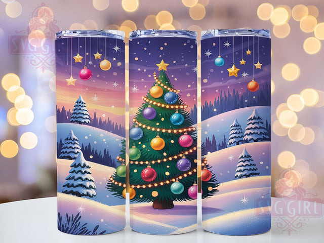 Pink Christmas Tree Holiday Tumbler, Holiday Sublimation Design, 20oz Skinny Tumbler Wrap, Cute Pink Xmas Wrap, Festive Holiday Drinkware, Girly Christmas Tumbler, Modern Christmas Tree Sublimation Sublimation SvggirlplusArt 