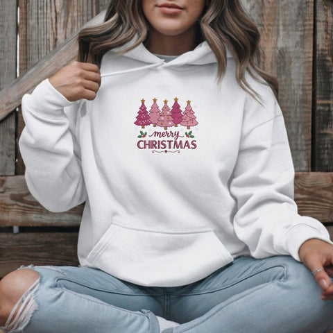Pink Christmas Trees Embroidery Design – Merry Christmas Pink Holiday Trees Machine Embroidery File Embroidery/Applique DESIGNS PatternFeed8 