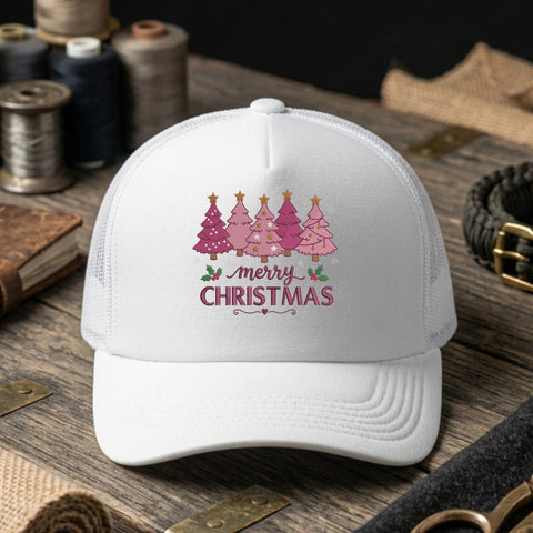 Pink Christmas Trees Embroidery Design – Merry Christmas Pink Holiday Trees Machine Embroidery File Embroidery/Applique DESIGNS PatternFeed8 