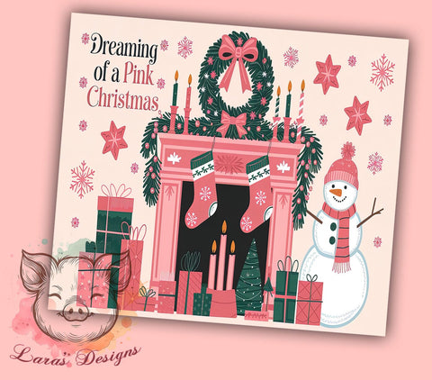 Pink Christmas Tumbler, Christmas Tumbler, Dreamy Tumbler, 20oz Tumbler Wrap, Sublimation Design, Digital Download, Cricut Design, Silhouette Design, DIY Tumbler Sublimation Lara' s Designs 