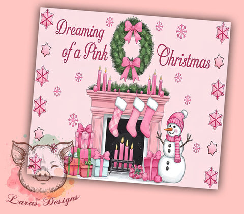 Pink Christmas Tumbler, Christmas Tumbler, Dreamy Tumbler, 20oz Tumbler Wrap, Sublimation Design, Digital Download, Cricut Design, Silhouette Design, DIY Tumbler Sublimation Lara' s Designs 
